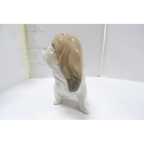 264 - Lladro figure modelled as a Lhasa Apso and a Lladro figure of a puppy.  (2)