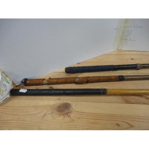 269 - Three hickory-shafted golf clubs to include two long irons and a special mashie.  (3)