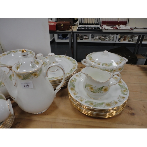 270 - Duchess 'Greensleeves' pattern part dinner and tea set, approximately eighty pieces.