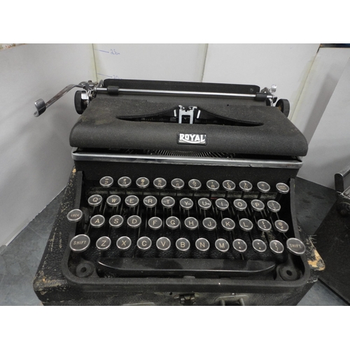 280 - Post Office receiver, serial no WP 672-456, a Royal typewriter and a Bullfinch Handilight.  (3)