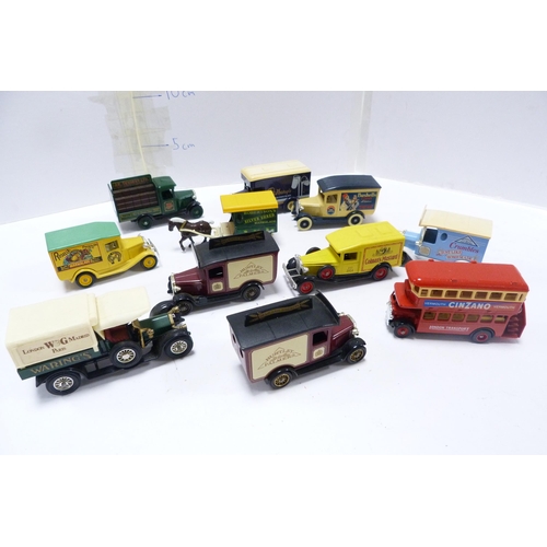 316 - Group of Days Gone By diecast model vans and vehicles.