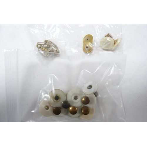 318 - Collection of rolled gold and yellow metal studs and cufflinks, some with faux mother of pearl decor... 