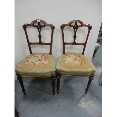 337 - Three tapestry-seated parlour chairs.