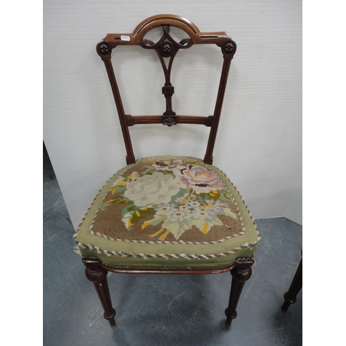 337 - Three tapestry-seated parlour chairs.