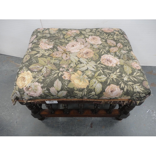 350 - Rectangular footstool and a tripod stool. (2)