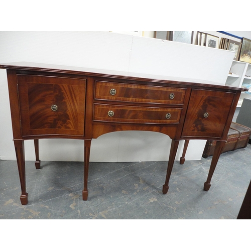 352 - Reproduction mahogany ten-piece dining suite comprising extending dining table, eight chairs and a s... 