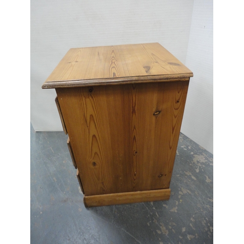 355 - Pair of pine three-drawer bedside chests.