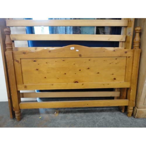 358 - Pine double bed frame with ends.