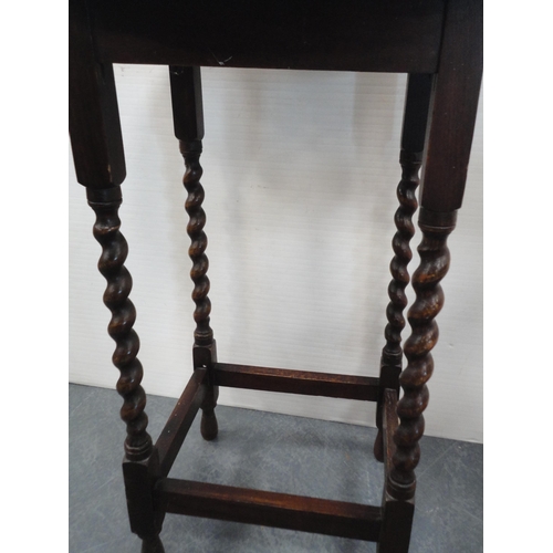 361 - Oak window table and a mahogany circular occasional table. (2)