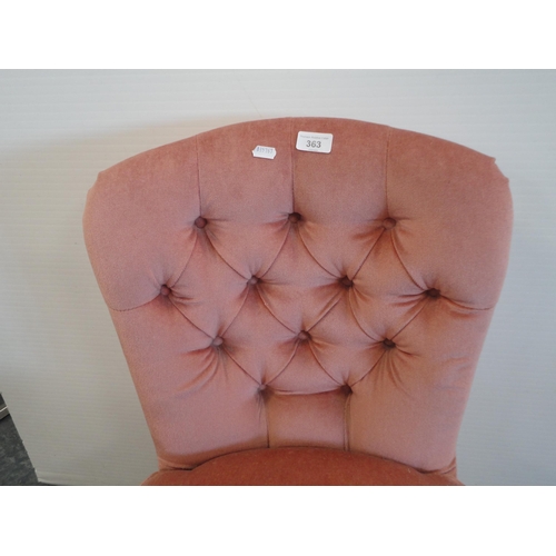 363 - Pink-upholstered bedroom chair.