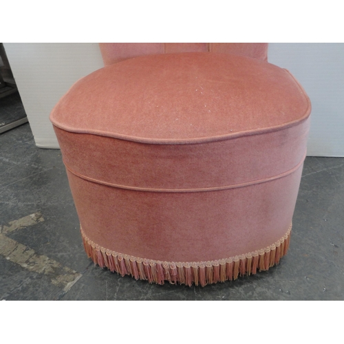 363 - Pink-upholstered bedroom chair.