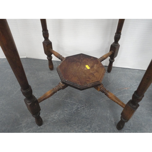 368 - Mahogany wine table and an oak occasional table.  (2)