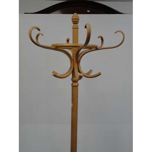 369 - Bentwood-style hat and coat stand.