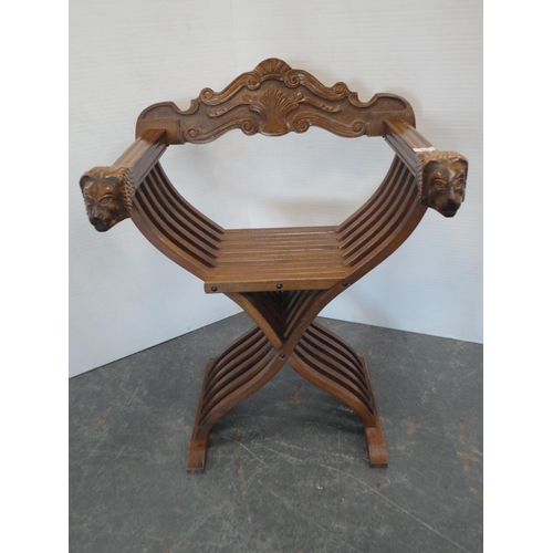 377 - Savonarola chair with mask terminals.