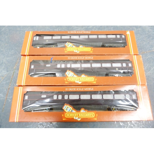 43 - Eight Hornby 00 gauge scale models to include four R.459 Mk 2 BR Royal Train brake coaches, two R.45... 