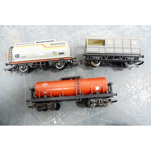 47 - Two cartons containing rolling stock, tankers, parts, coaches etc.