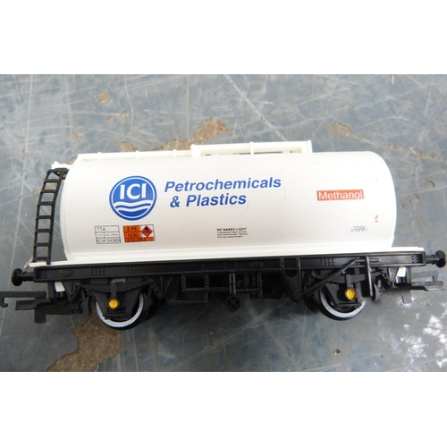 47 - Two cartons containing rolling stock, tankers, parts, coaches etc.