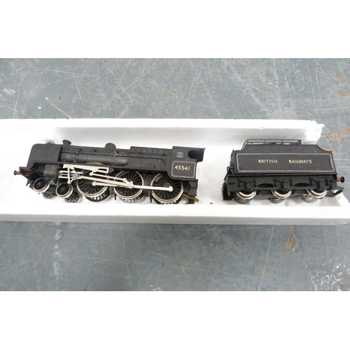 48 - Hornby wagons, 92158 locomotive with tender, 45541 locomotive with tender, boxed R.311 LMS Patriot c... 