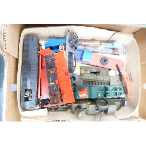 49 - Two cartons containing 00 gauge coaches, rolling stock, wagons, 6024 part locomotive, track, lorry, ... 