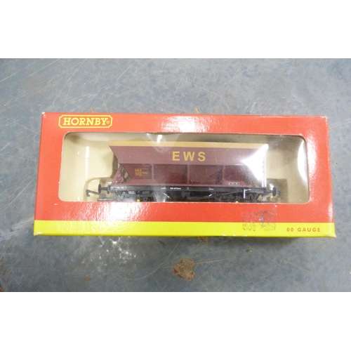 49 - Two cartons containing 00 gauge coaches, rolling stock, wagons, 6024 part locomotive, track, lorry, ... 