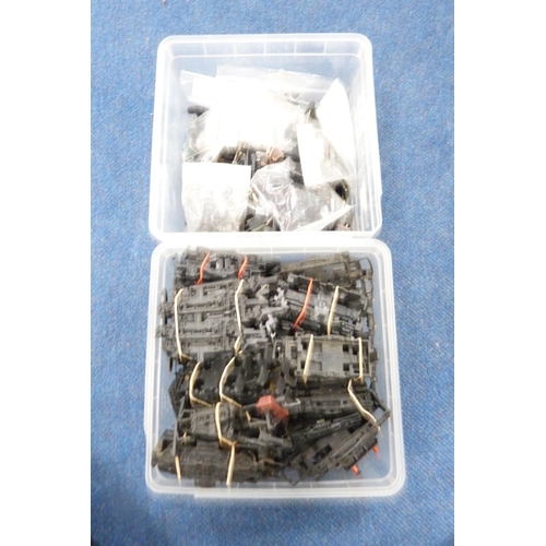 6 - Collection of model railway accessories and parts contained in cartons and a toolbox.