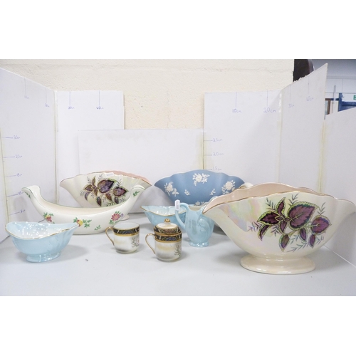 62 - Group of lustre and other ceramics to include Maling bowls, modern Japanese eggshell bowl and cover ... 