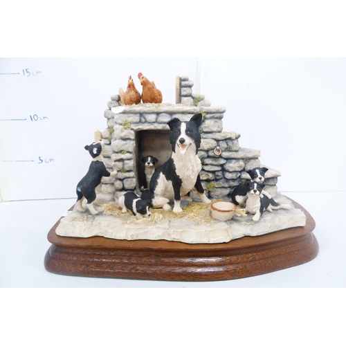 79 - Two Border Fine Arts groups to include dogs and sheep, both sculpted by Ray Ayres.  (2)