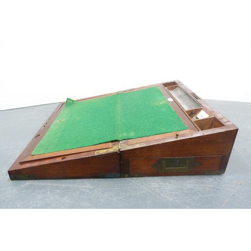 81 - Victorian mahogany and brass-bound writing slope.