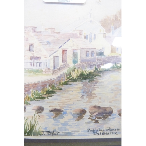 93 - JA Taylor (Former Headmaster of Dalbeattie High School 1940s)Stepping stones, DalbeattieWatercolour,... 