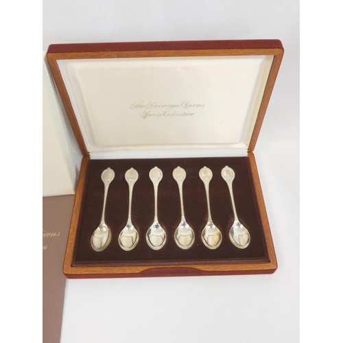 14 - Set of six silver spoons 'Sovereign Queen' in a case,152g.