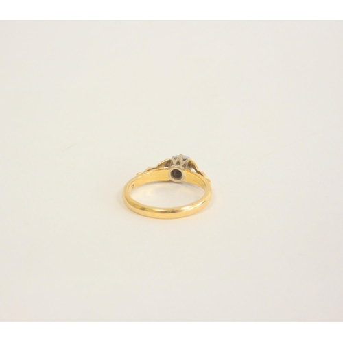 35 - 18ct gold diamond solitaire ring with illusion set brilliant. Size L½ 2.9g.