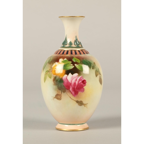 19 - Royal Worcester hand painted bud vase 11cm h