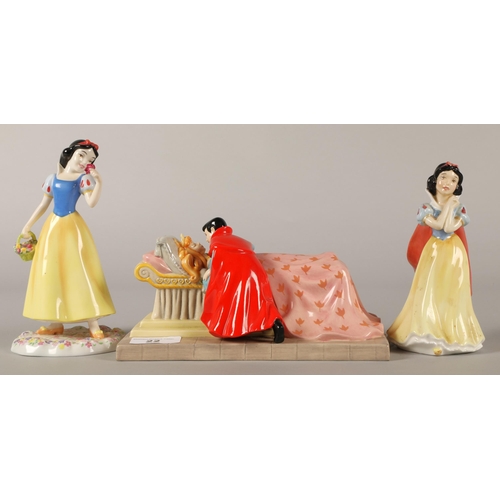 22 - Royal Doulton Disney Showcase Collection Sleeping Beauty Loves First Kiss Ltd ed 1500/0216 and two D... 