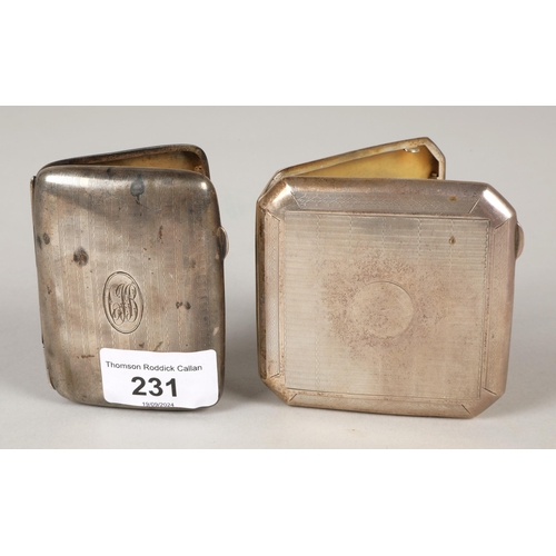 231 - Two silver cigarette cases, 146g