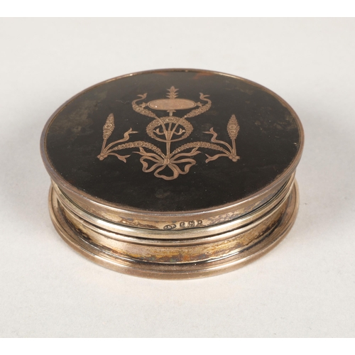 235 - Silver and tortoiseshell lidded dressing table jar, London 1901