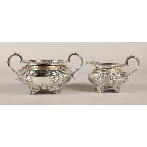 241 - TR & Co. silver plated sugar and matching cream