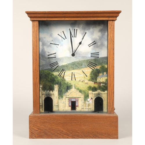 269 - Oak 'The Railway Clock', serial no. 202, 42.5cm high