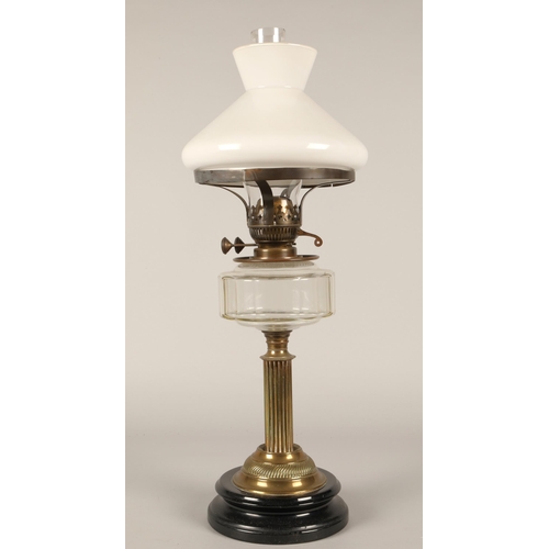 286 - Large brass oil lamp, approx. 62cm high