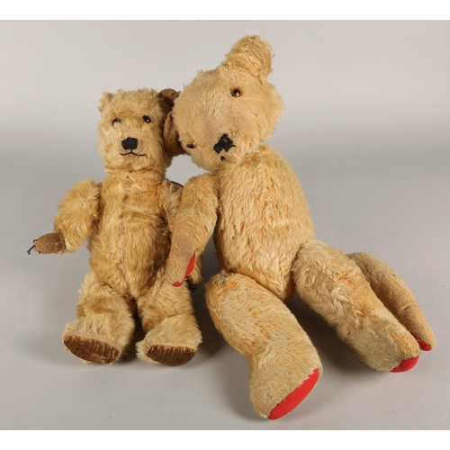 359 - Two well loved vintage teddy bears.