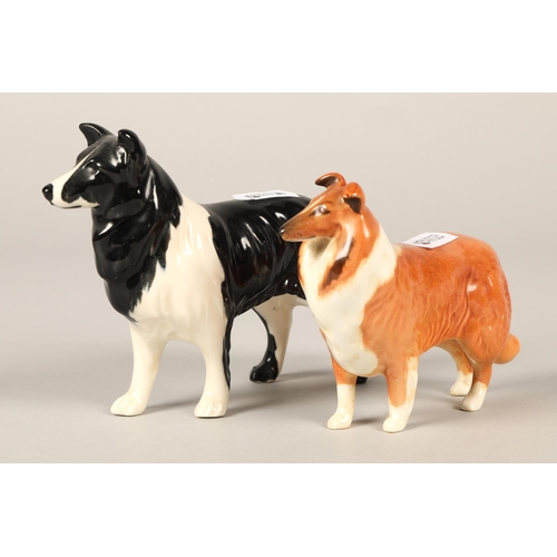 36 - Beswick Collie 'Lochinvar of Ladypark' and a black and white collie (2)