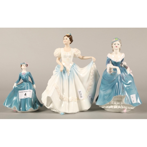 4 - Three figures to include Royal Doulton Lindsay HN3645, and two Coalport Regina and Ann (3)