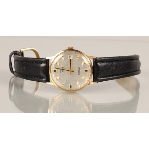 71 - Tiara of Switzerland yellow metal wristwatch on leather strap