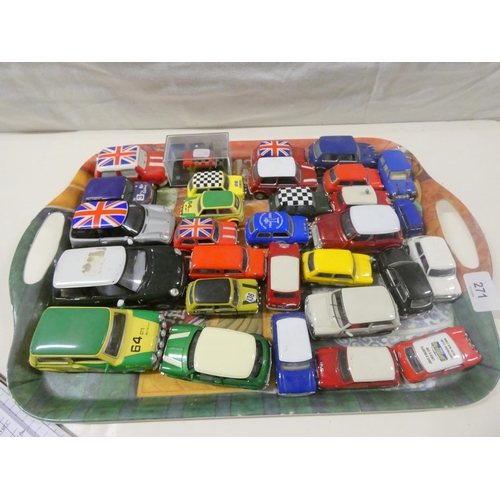 271 - Collection of various die cast Mini Coopers etc.