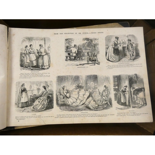 283 - Large box of early Punch folios by John Leech.