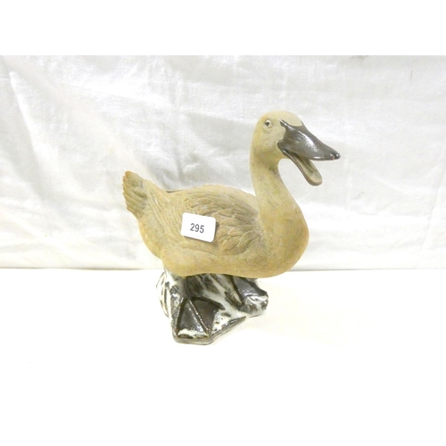 295 - Large Studio Pottery duck, signed to base 037.