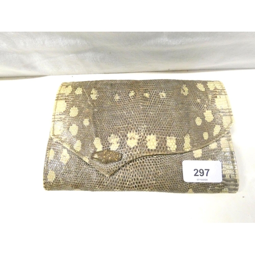 297 - Antique snakeskin clutch bag by G. Gagiubaq.