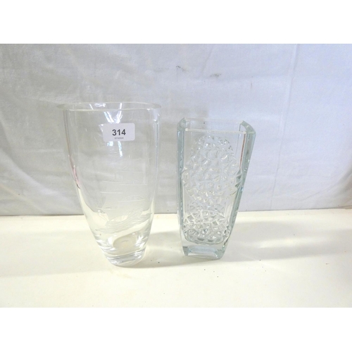 314 - Two continental glass vases.