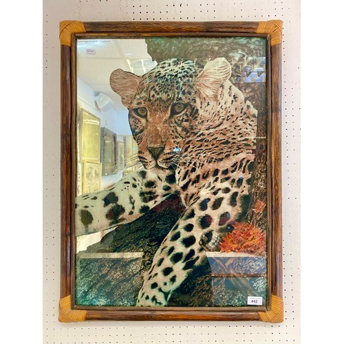 442 - Mid Century wall mirror with tiger design by Aspell Saggers & Co 1978