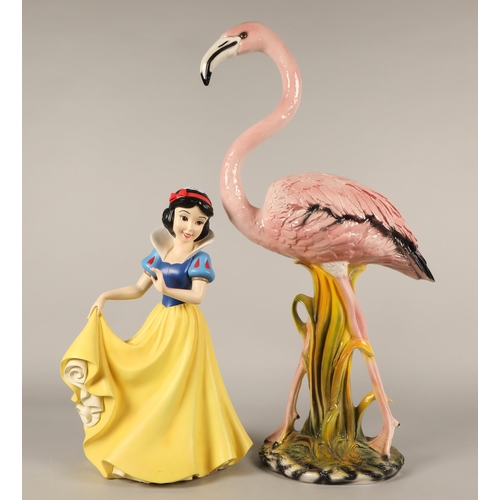 504 - Large model of Snow White and a pink Flamingo.