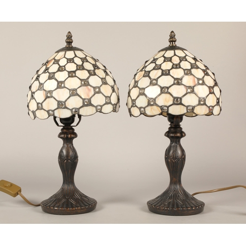 511 - Pair of tiffany style table lamps.